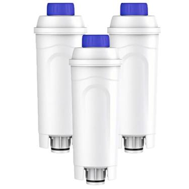 Imagem de Pacote com 3 filtros de máquina de café de substituição para filtro DeLonghi DLSC002, amaciante de carbono ativado para ECAM, ESAM, ETAM, BCO, EC.