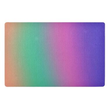 Imagem de Joisal Tapete retrô arco-íris gradiente para porta interna, tapete de boas-vindas para porta da frente 81 x 50 cm
