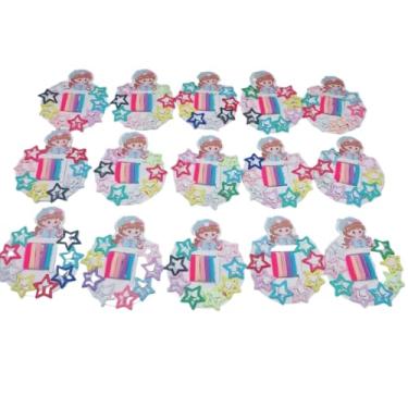 Imagem de Kit40/80/12 pentagrama clip acessórios capilar cores brilhantes para decorar o cabelo(120Peças prata)