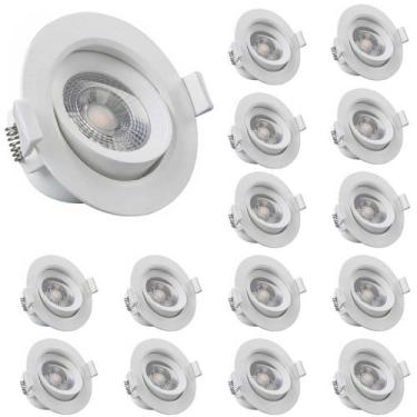 Imagem de Conjunto 15 Spot Led Redondo Embutir 3W Branco Frio 6500k Bivolt - Luz