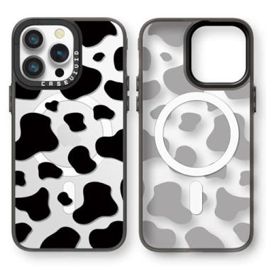 Imagem de casevivid Capa magnética para iPhone 12 Pro Max Magsafe bonita estética - capa de telefone engraçada moda durável - estampa de vaca leiteira feminina design de capa para mulher menina 6,7 polegadas