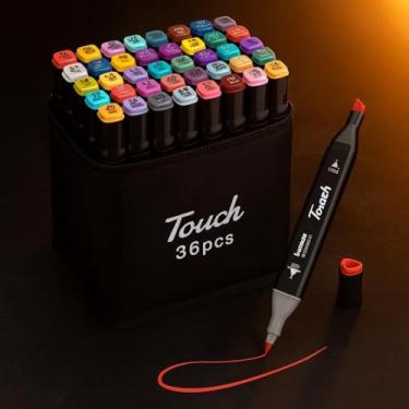 Imagem de Caneta Marcador Para Colorir Desenho Profissional 24, 36, 48, 60, 80, 100, 120, 168 Cores Conjunto De Canetinhas Pontas Duplas Codificados por Cores Vivas para Desenho (36)