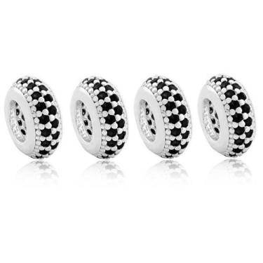 Imagem de 4 Berloque Prata 925 P/pulseira Separador Pneuzinho Zirconia - La&Ny P