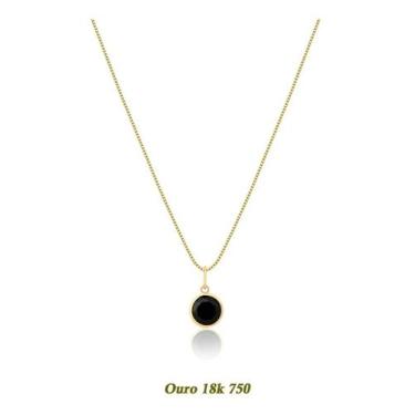 Imagem de Colar Cordão Veneziana Ouro18k 750 50cm + Pingente Ponto De Luz Água N