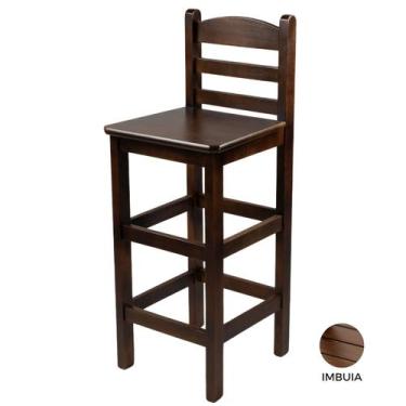 Imagem de Banqueta Alta de Madeira Maciça Bar Restaurante Bistrô - Só Mesas Só C
