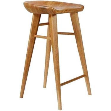 Imagem de Cadeira De Bar De Madeira, Banqueta De Café De Lazer Ao Ar Livre Cadeira Alta Adequada Para Sala De Jantar Cozinha,B,75cm