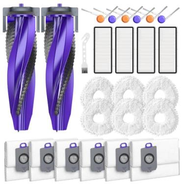 Imagem de Pacote com 25 peças de reposição Freo Z10 acessórios para aspirador de pó Narwal Freo Z10 / Freo Z10 Ultra, inclui 2 escovas de rolo, 6 escovas laterais, 4 filtros, 6 esfregões, 6 sacos de pó e 1