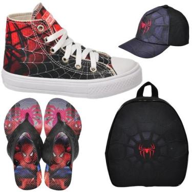 Imagem de Tênis Botinha Infantil Masculina Meninos Cano Alto Personagem Aranha G