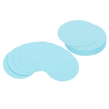 Imagem de Generic Porta-cartões circulares de 7,6 cm, 50 peças de papel com recortes de formato redondo, porta-copos grossos para projetos de artesanato, decoração de quadro de avisos, azul claro