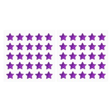 Imagem de Generic Adesivos Star Gem 10 mm, 2 folhas autoadesivas acrílico estrela strass joia adesivo cristal enfeite folha para artesanato decoração de unhas maquiagem DIY, roxo