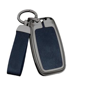 Imagem de Capa de couro para chave de carro de liga de zinco compatível com Kia Carens Ceed Rio 3 Sportage Optima Sorento Cerato Soul Forte Seltos Sid K2 K3(C-gun blue)
