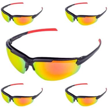 Imagem de 5 Pares Óculos Kronos Espelhado De Proteção Solar Obras Ciclista Epi -