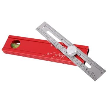 Imagem de Garosa Transferidor de Marcação de Posição Ajustável, Régua de Medição de Profundidade Dobrável Com Botão Giratório para Nivelamento Preciso, Localizador de Vários ângulos para