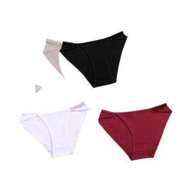 Imagem de Calcinhas De Algodão Listradas Femininas 3PCS Lingerie Sexy Respirável
