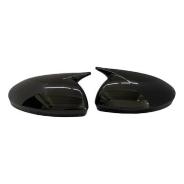 Imagem de Par de capa para espelho retrovisor de carro, compatível com dacia sandero 2021-2024, tampa de asa, porta externa, retrovisor, guarnição(Glossy Black)