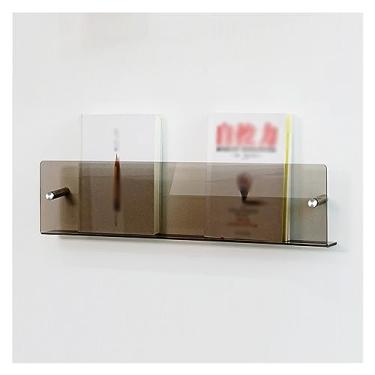 Imagem de Suporte de folheto de acrílico montado na parede, estante de livros, suporte de revistas transparente para armazenamento de literatura para sala de espera, sala de estar, escritório, exibição de casa