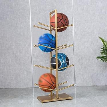 Imagem de Suporte de basquete para armazenamento de bola, vertical, horizontal, organizador de armazenamento vertical para academia, escola, D-4 camadas