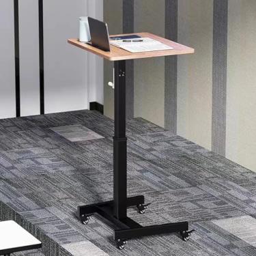 Imagem de ZDJZMGZ Podium, 75-111,8 cm Altura Ajustável Suporte de Pódio, Púlpito Móvel com Rodas de Travamento, Pódios Rolantes com Tampa de Borda, para Casamentos, Escola,