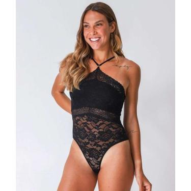 Imagem de Body Feminino Sensual Renda Sem Bojo Preto-47136 - Alarc, Preto, 44