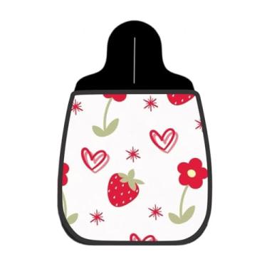 Imagem de Lixeira De Carro Organizador Lixinhocar Morangos e Flores Vermelhas