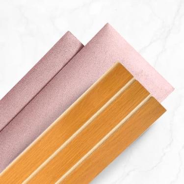 Imagem de Kit Cabeceira Estofada com Ripado em MDF 45x20, Painel Modular para Cama Solteiro Casal Queen e King, Kit Completo(7,Rosa)