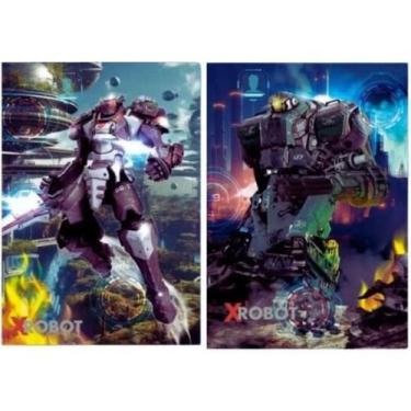 Imagem de Kit 2 Caderno Robô Brochurão Capa Dura 96 Folhas Costurado - 121885IMP