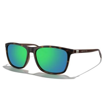 Imagem de MERRY'S Óculos de sol unissex de alumínio polarizado vintage para homens/mulheres S8286, Armação de leopardo fosco/lente espelhada verde/hastes marrons, Lens Width: 58 Millimeters