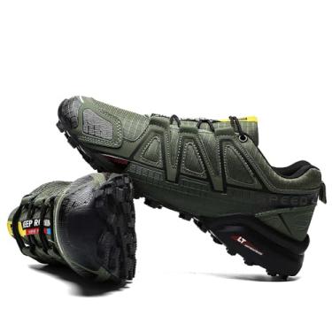 Imagem de baobeijiadao Tênis de caminhada masculino para caminhada ao ar livre, trilha, corrida, impermeável, antiderrapante, Verde, 38