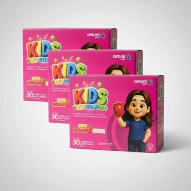 Imagem de Kit c/6 Polivitamínico Infantil Sabor Morango Cream Avanti -, kit c/3