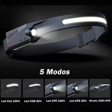 Imagem de Lanterna Led de Cabeça Profissional Recarregável Camping Pesca Pescaria Sensor de Movimento - Sml