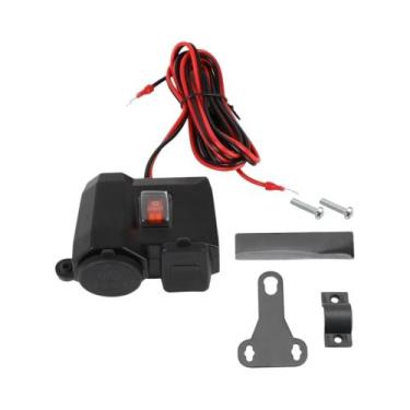 Imagem de Carregador USB Para Moto 24V 12V 3.0 2.1A Com Porta Acendedor De Cigar