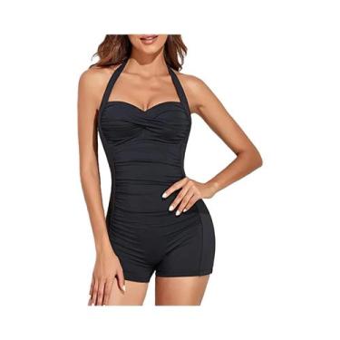 Imagem de Maiô Feminino Halter Com Almofadas, Estampado, Moda De Verão, Monokini
