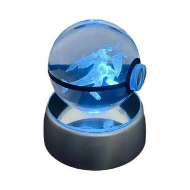 Imagem de Luminária LED 3D De Cristal Pokémon POKE BALL Com Figuras De Brinquedo