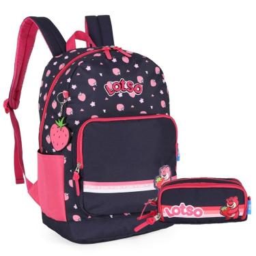Imagem de Kit Mochila de Costas G + Estojo Triplo Lotso Disney Luxcel | Toy Story | Azul Marinho...