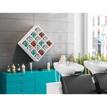 Imagem de Nicho De Parede Porta Toalha Com 16 Lugares Estrutura Em Mdp Branco