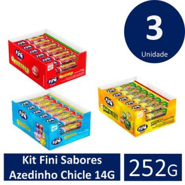 Imagem de Kit  C/3 Fini Sabores Azedinho Chicle 252g