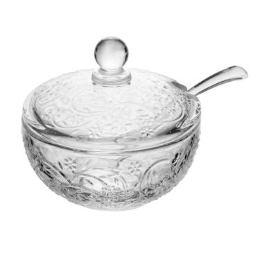 Imagem de Açucareiro com Colher Daisy 10cm x 9,5cm  Cristal - Wolff