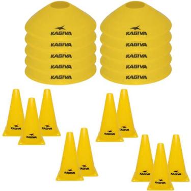Imagem de Kit Futebol Agilidade Kagiva 20 Cones  Chapéu + Tartaruga, Amarelo