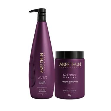 Imagem de Kit no frizz system Aneethun Grande shampoo 1l e mascara 1kg