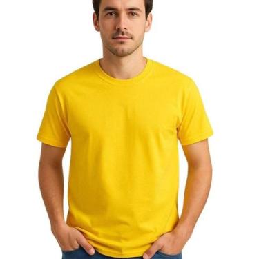 Imagem de Camiseta Básica Masculina 100% Algodão Lisa Premium Básica Casual Dia 