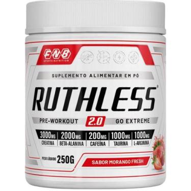 Imagem de RUTHLESS 2.0 PRÉ TREINO 250g - FNB Sports, Morango