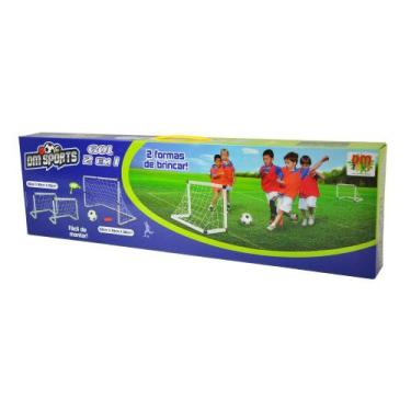 Imagem de Brinquedo Futebol Gol 2 Em 1 Dm Sports Com Bola E Bomba, Branco, PVC, 