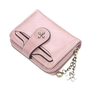 Imagem de Carteira Feminina De Couro Pu, 2023, Porta-cartões Curto, Bolsa Com Zí