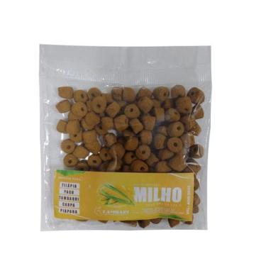 Imagem de Kit 10 Ração Furadinha Milho Verde para Pesca 100g Lambari