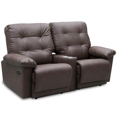 Imagem de Poltrona Reclinável Retrátil 2 Lugares Holly T03 Couro Cristal Marrom Lyam Decor