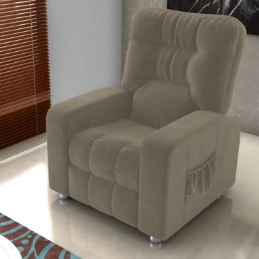 Imagem de Poltrona Reclinável Yo Veludo Maserati Encosto Fibra Siliconada Cappuccino Casah