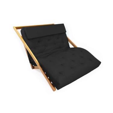 Imagem de Poltrona Reclinável Casal New York Futon Acquablock Preto R9 Design Futon