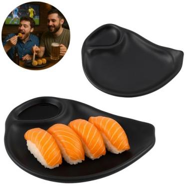 Imagem de Travessa Gota Preta com Molheira em Melamina 21,5cm - Chinatown