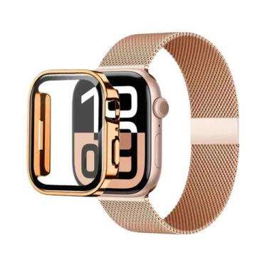 Imagem de Pulseira Milanese Em Ouro, Prata E Estampa De Leopardo Para Apple Watc