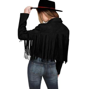 Imagem de Casaco PRETTYGARDEN Feminino XX-GG Jaqueta de Camurça Sintética com Fr